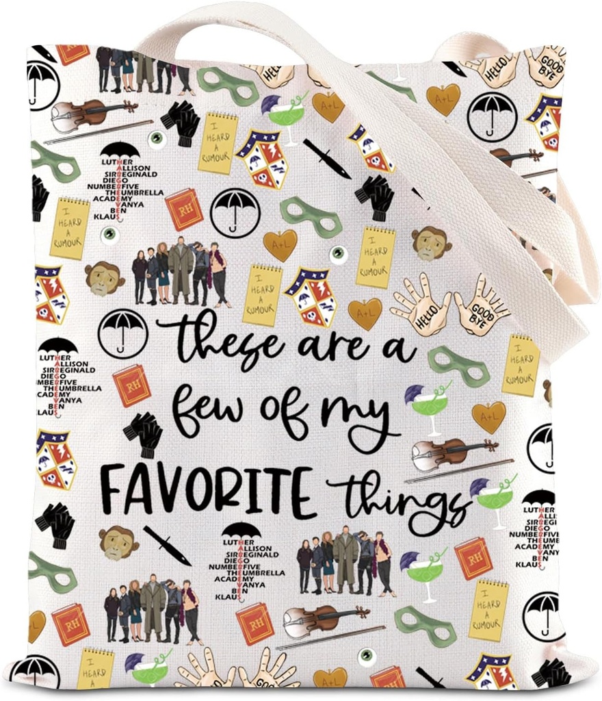 ENSIANTH TV Show Inspired Tote Bag Hello Goodbye Hands Merch Academy Team Gift Hero Shopping Bag (umbrella thing bag)