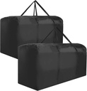 Outdoor Cushion Storage Bag, Waterproof Extra-Large Black Outdoor Patio Cushion Storage Bag with Zipper & Padded Handle for Patio Furniture Christmas Tree, 68in L x 30in W x 20in H (2 Pack)