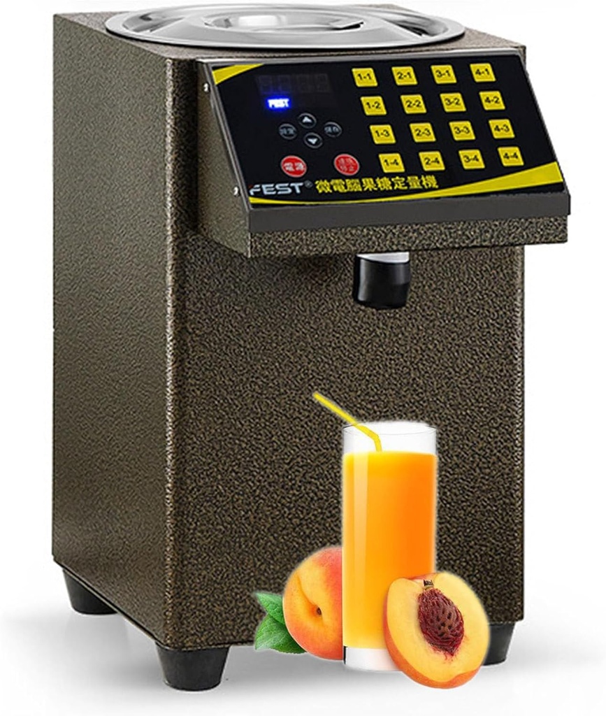 Automatic Fructose Dispenser,8.5L Commercial Syrup Dispenser,360W 0-40℃ Adjustable Temperature Syrup Machine Coffee Bubble Tea Milk Tea Equipment(Gold)