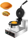 Non-Stick Electric Panini Press,Burger Waffle Maker,UFO Burger Maker, 180°Rotating Sandwich Maker,with Time & Temp Control Stainless Steel Material Singlehead