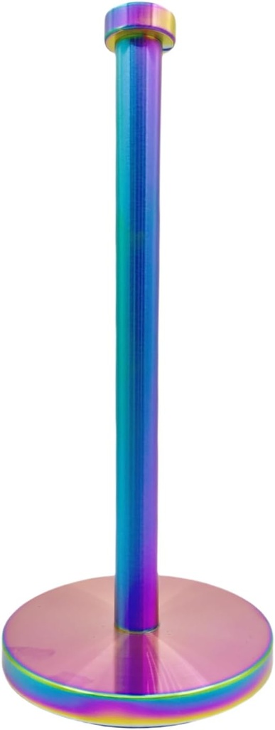 Stainless Steel Paper Towel Holder Countertop, Rainbow Kitchen Roll Holder Stand with Weighted Base Removable Top for a Variety of Paper Towels