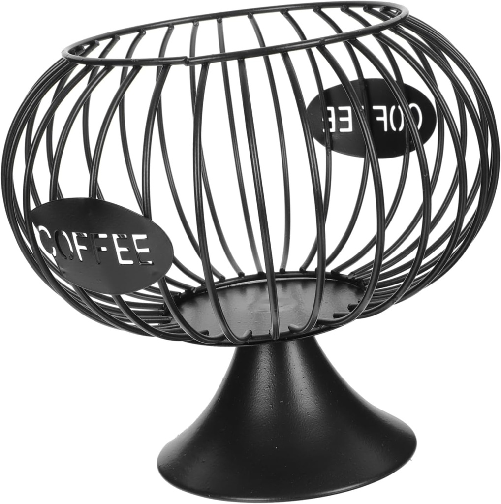 ABOOFAN Coffee Storage Basket Holder Wire Snacks Organizer Capsules Rack White Iron Basket