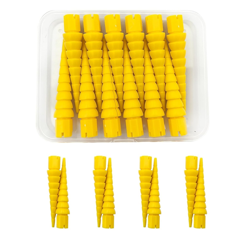 Yellow 12PCS Stripped Screw Hole Repair Anchor, Door Hinge Screw Hole Filler, Multi Use Wall Anchors, Fits Wood Screws Sizes #2 to #16