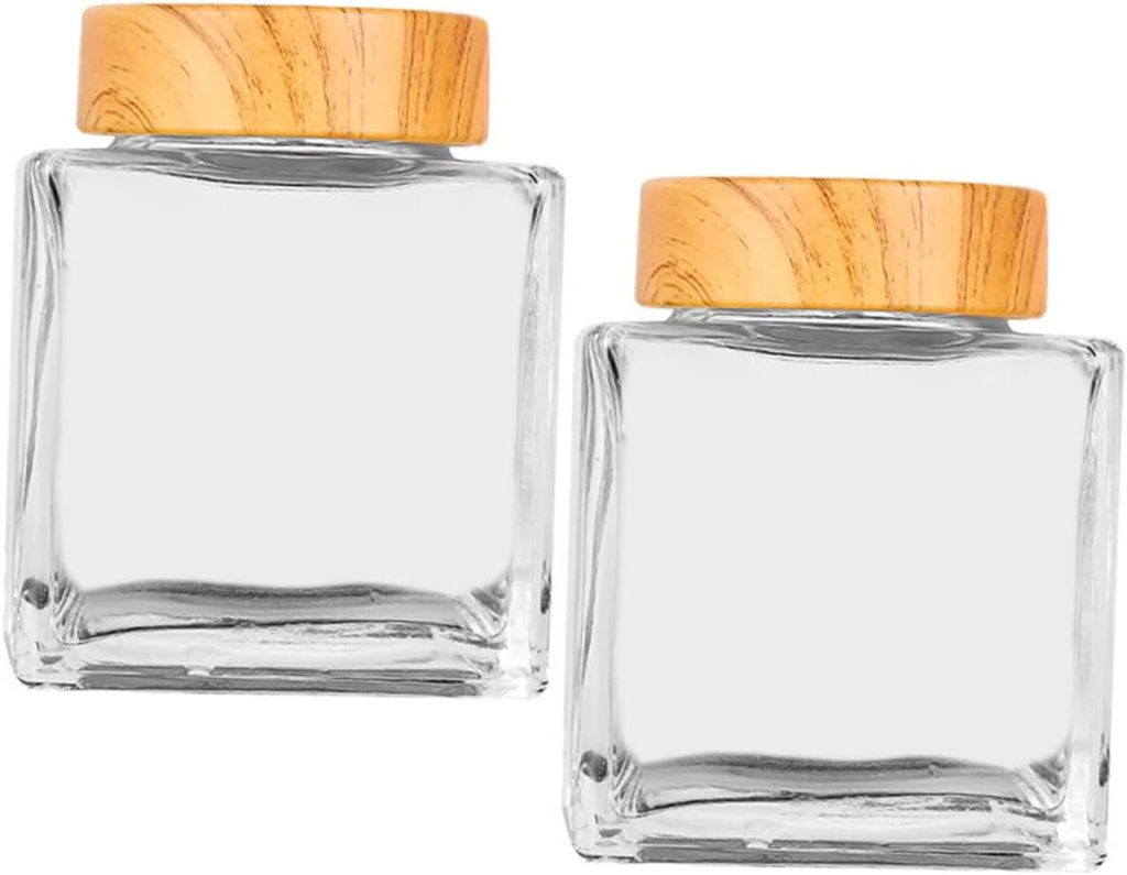 2pcs Small Honey Jars Lids Glass Honey Bottles for Food Storage Dispensing
