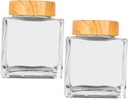 2pcs Small Honey Jars Lids Glass Honey Bottles for Food Storage Dispensing