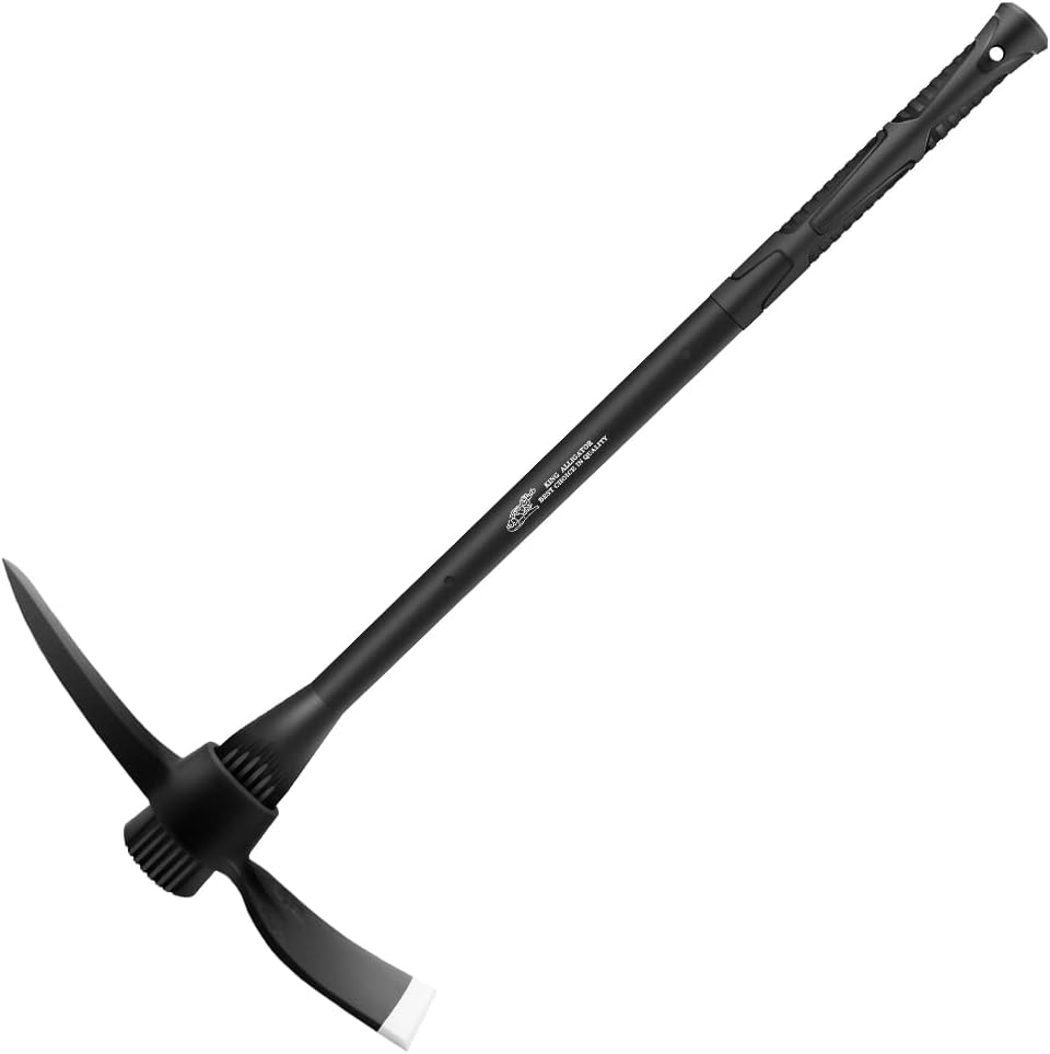 glorousamc Forged Adze Pick, Weeding Mattock Hoe Pick Mattock with Fiberglass Handle, Garden Pick, Great for Loosening Soil, Archaeological Projects (5LB-with 36" Fiberglass Handle)