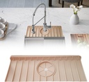 Kitchen Faucet Sink Splash Guard, Silicone Faucet Handle Drip Catcher Tray Mat, Kitchen Accessories Sink Mat Protectors