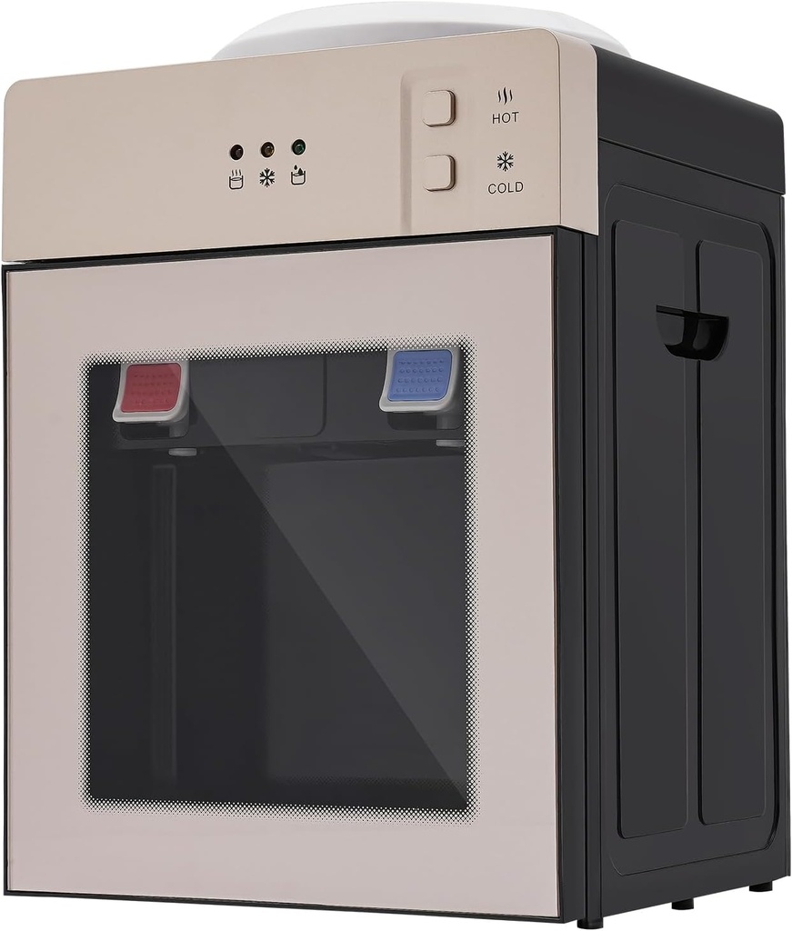 Electric Water Cooler Dispenser, 5 Gal Top Loading Countertop Water cooler D-ispenser Compact Mini Hot & Cold Water Cooler dispenser Mini Electric Desktop Table Drinking Machine for Home Office School