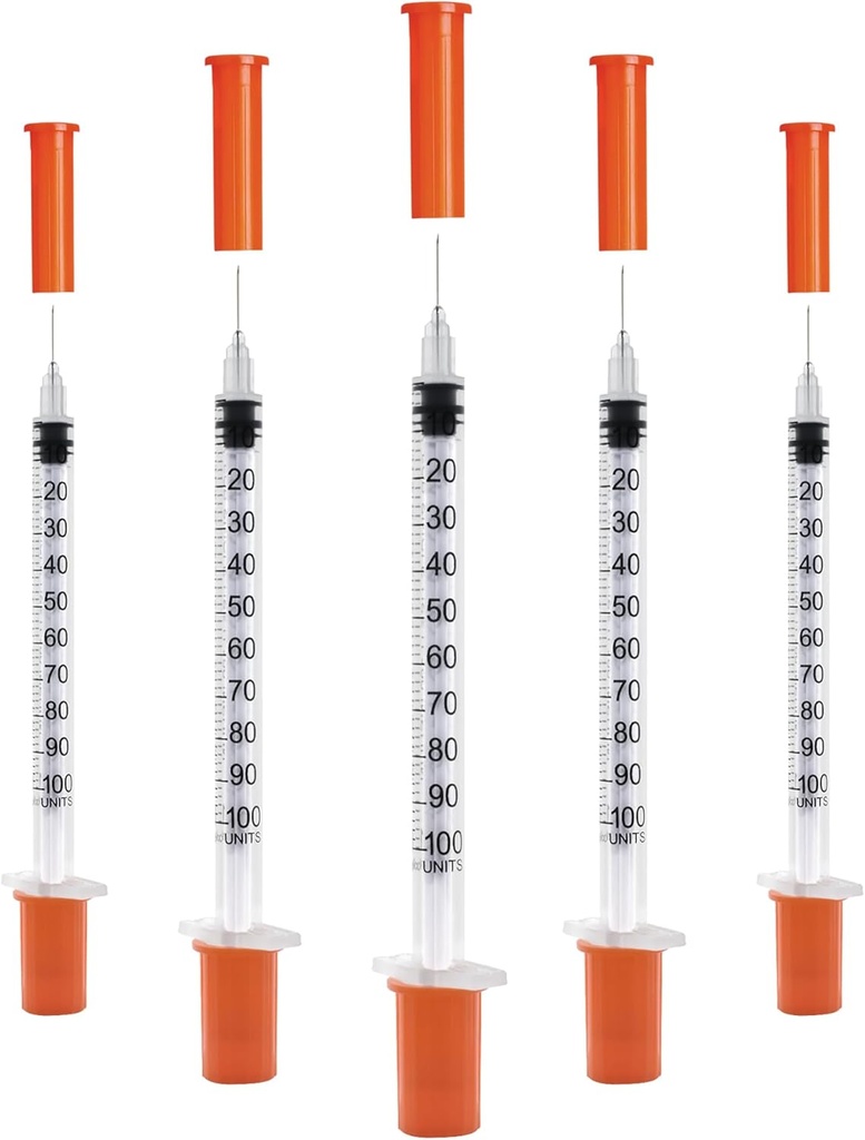 U-100 1cc 31g 5/16" (8mm) Syringes, Individually Wrapped Pack of 20