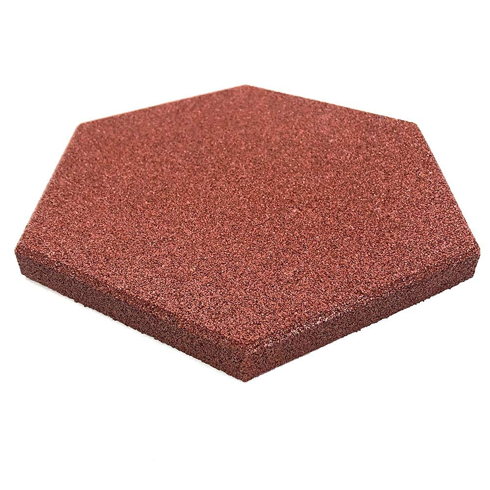RevTime 20 pcs Hexagon Rubber Pavers 10-1/2", 3/4" Thick for Garden pavers, Deck Floor Tile, Patio Floor mats, Lawn Stepping Stones, Terra Cotta
