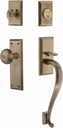 Nostalgic Warehouse 727690 New York S Grip Entry Set, Backset - 2.75", Antique Brass
