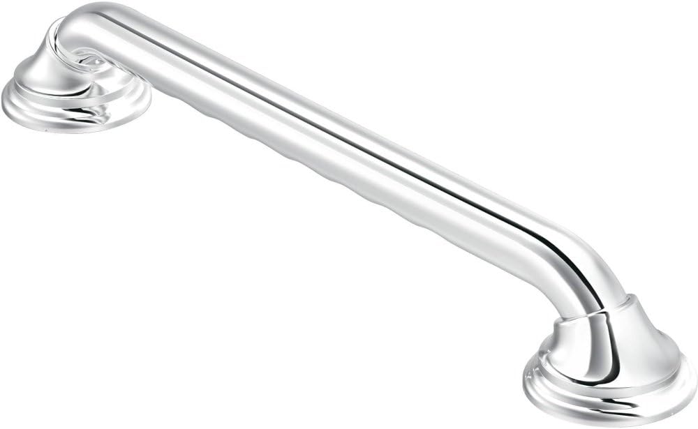 Moen LR8716D3GCH Bathroom Safety 16-Inch Designer Bathroom Grab Bar with Curled Grip, Chrome