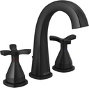 Delta Faucet Stryke Widespread Bathroom Faucet 3 Hole, Matte Black Bathroom Faucet Black, Bathroom Sink Faucet, DIAMOND Seal Technology, Metal Drain Assembly, Matte Black 357756-BLMPU-DST