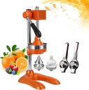 Manual Fruit Juicer - 3s Quick Juice, Citrus Press Juicer Orange Squeezer with 2 Molds and Small Juicer - Rubber Feet Design, Manual Juicing Tool for Orange Lemon Watermelon,orange
