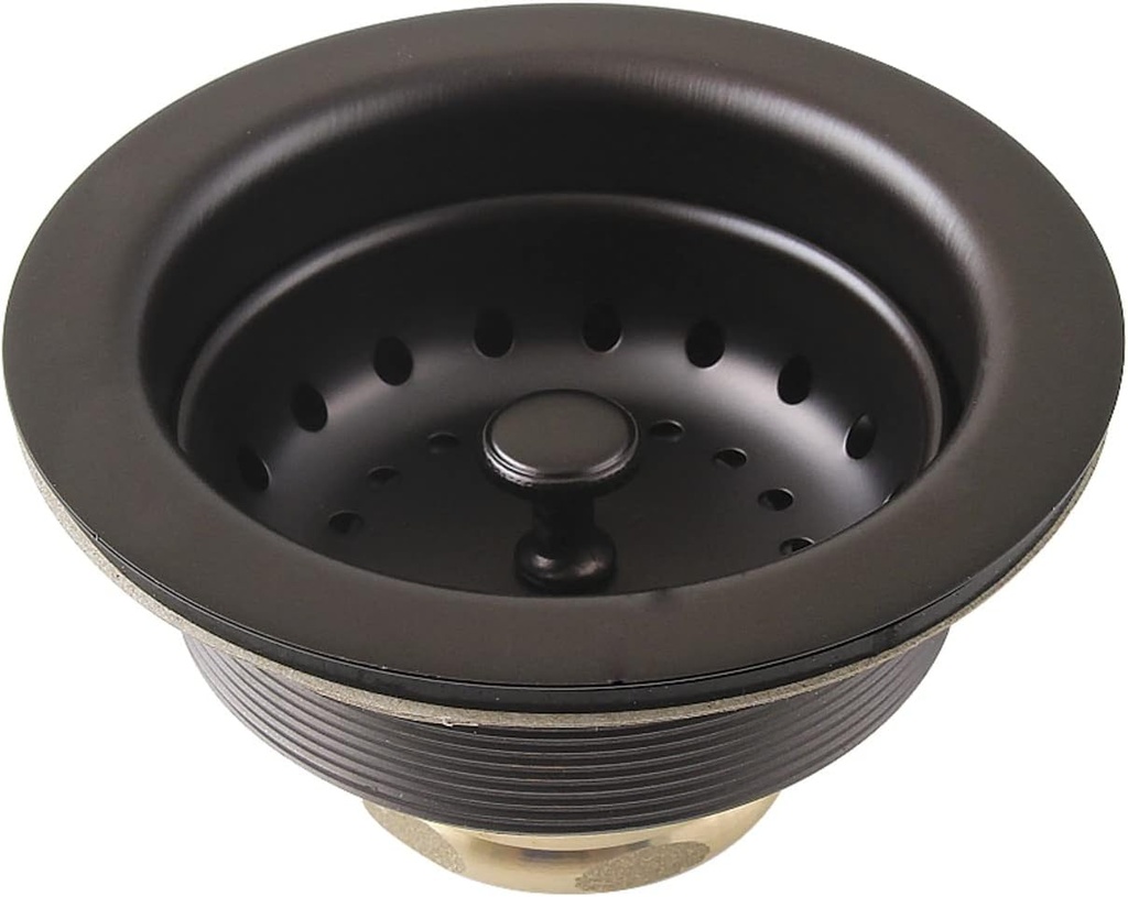 Kingston Brass K121BORB Fresno 3-1/2" Stainless Steel Kitchen Sink Basket Strainer, Oil Rubbed Bronze