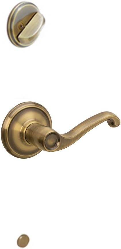 Schlage F59 FLA 609 LH Flair Interior Left-Handed Lever with Deadbolt, Antique Brass (Interior Half Only)