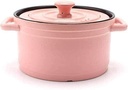 Ceramic Casserole Dish with Lid, Clay Pot Cookware Ceramic Casserole with lid, Slow Cooker Round Oven, Non-Stick Ceramic -Red||3l Cooking pots and Pans