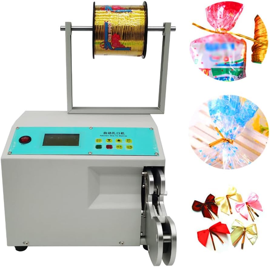 Automatic Twist Tie Machine Electric Semi Manul Bag Closure Bundling Diameter 0.12-1.26in Food Twist Tying Machine 3281ft Metallic Twist Ties Wire Ideal Bag Sealers for Candy Bread Toy