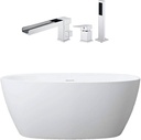 Vintage Tub & Bath Luna 59 Inch Acrylic Double Ended Freestanding Tub Package
