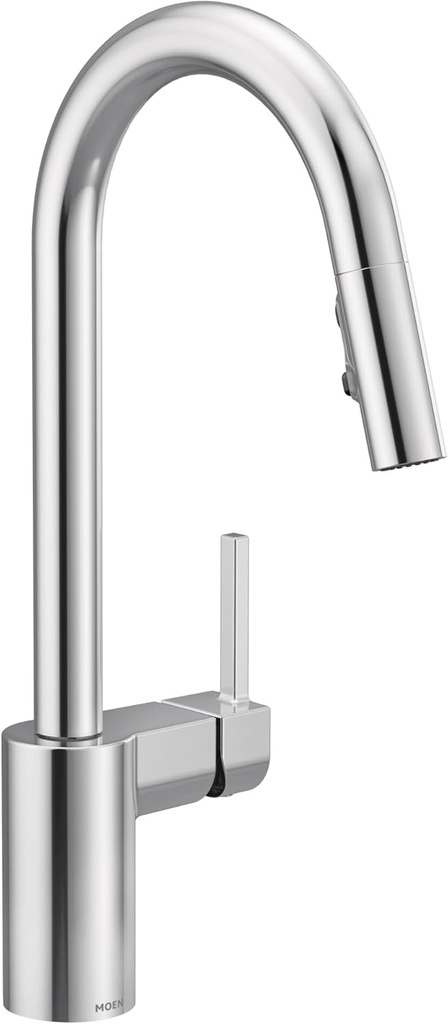 Moen Align Chrome One-Handle Modern Kitchen Pulldown Faucet with Reflex Docking System and Power Clean Spray Technology, 7565