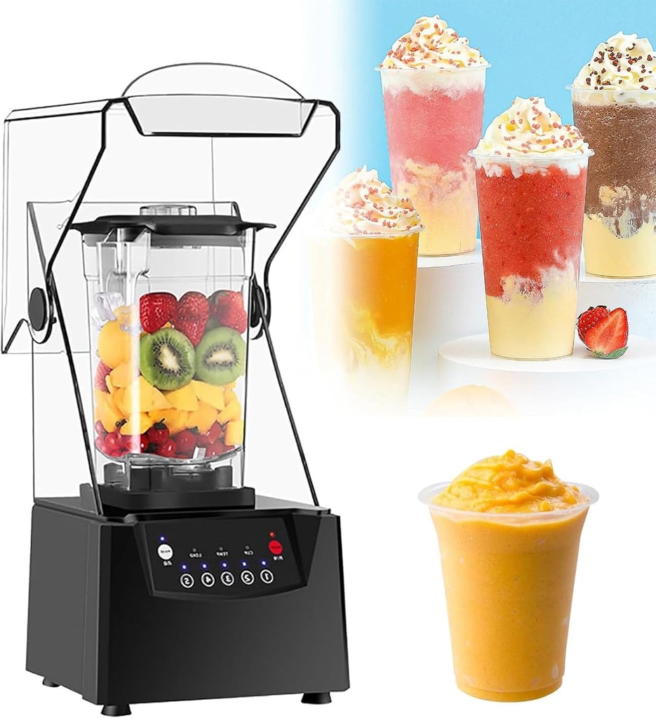 Smart Blender 2200w 2l Smoothie Blender Ice Cream Maker Soundproof Smoothie Maker with Crushed Ice/Smoothie Function for Family and Party