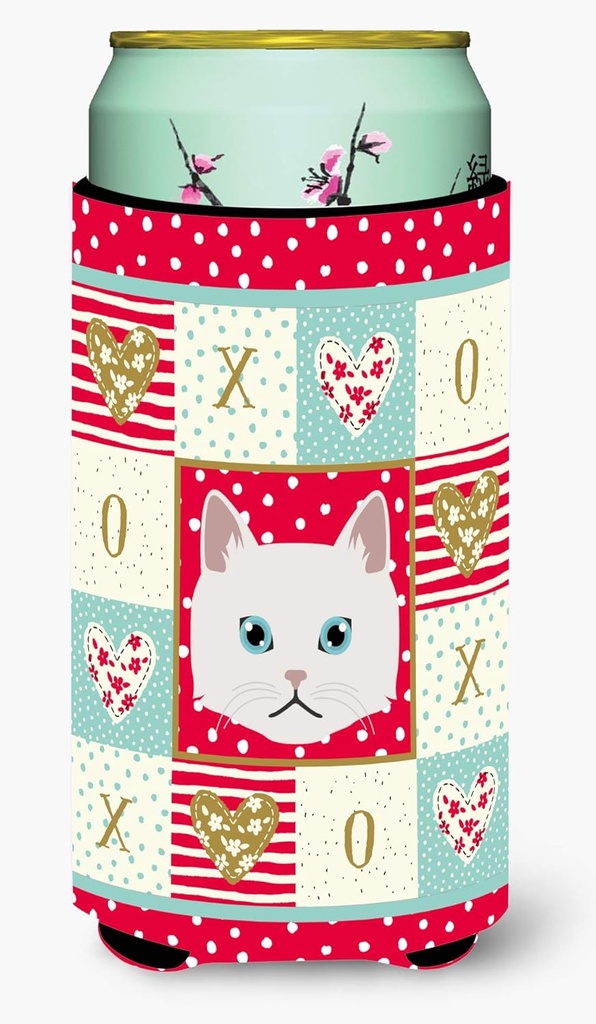 Caroline's Treasures CK5135TBC Napoleon Cat Love Tall Boy Hugger, Red Can Cooler Sleeve Hugger Machine Washable Drink Sleeve Hugger Collapsible Insulator Beverage Insulated Holder