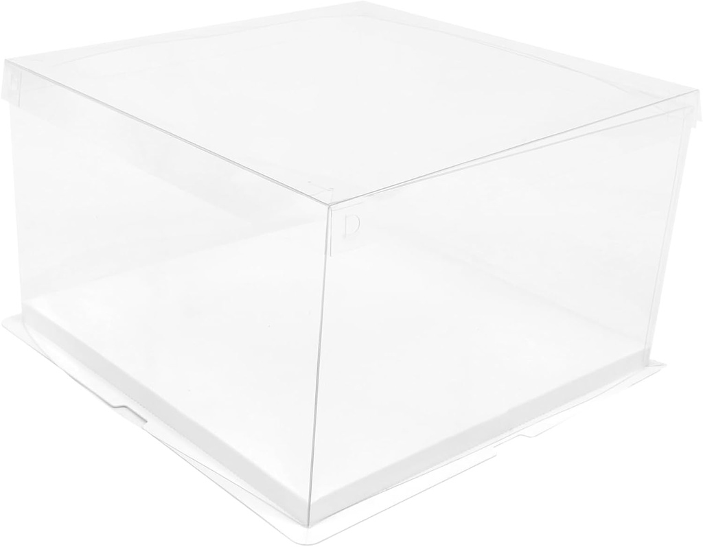 Amosfun 1pc Transparent Plastic Birthday Cake Container Dessert Storage Box for Birthday Cakes for Parties and Celebrations Materials