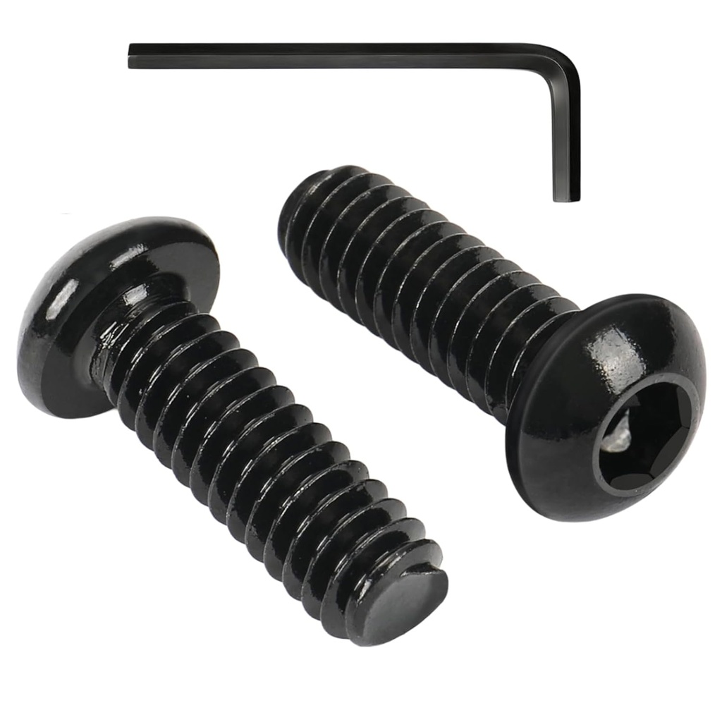 70Pcs 1/4-20 x 1/2" Button Head Socket Cap Bolts Screws,304 Stainless Steel 18-8,Black Zinc Plating,Fully Threaded,with Spanner Allen Hex Drive, for Furniture,Water Pump,Light Fixture(VG10302)