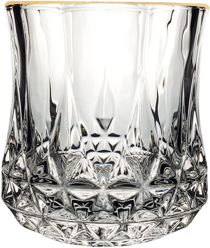 European Whiskey Thick Bottom Wine Glass Hand-painted Foreign Wine Glass Crystal Glass Water Glass(D)