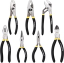 Vivicreate 7-Piece Pliers Set Heavy Duty Multipurpose Tools for Home Repair DIY Auto Electrical Work Includes Long Nose Slip Joint Linesman and Diagonal Pliers Alicates de Corte Herramientas