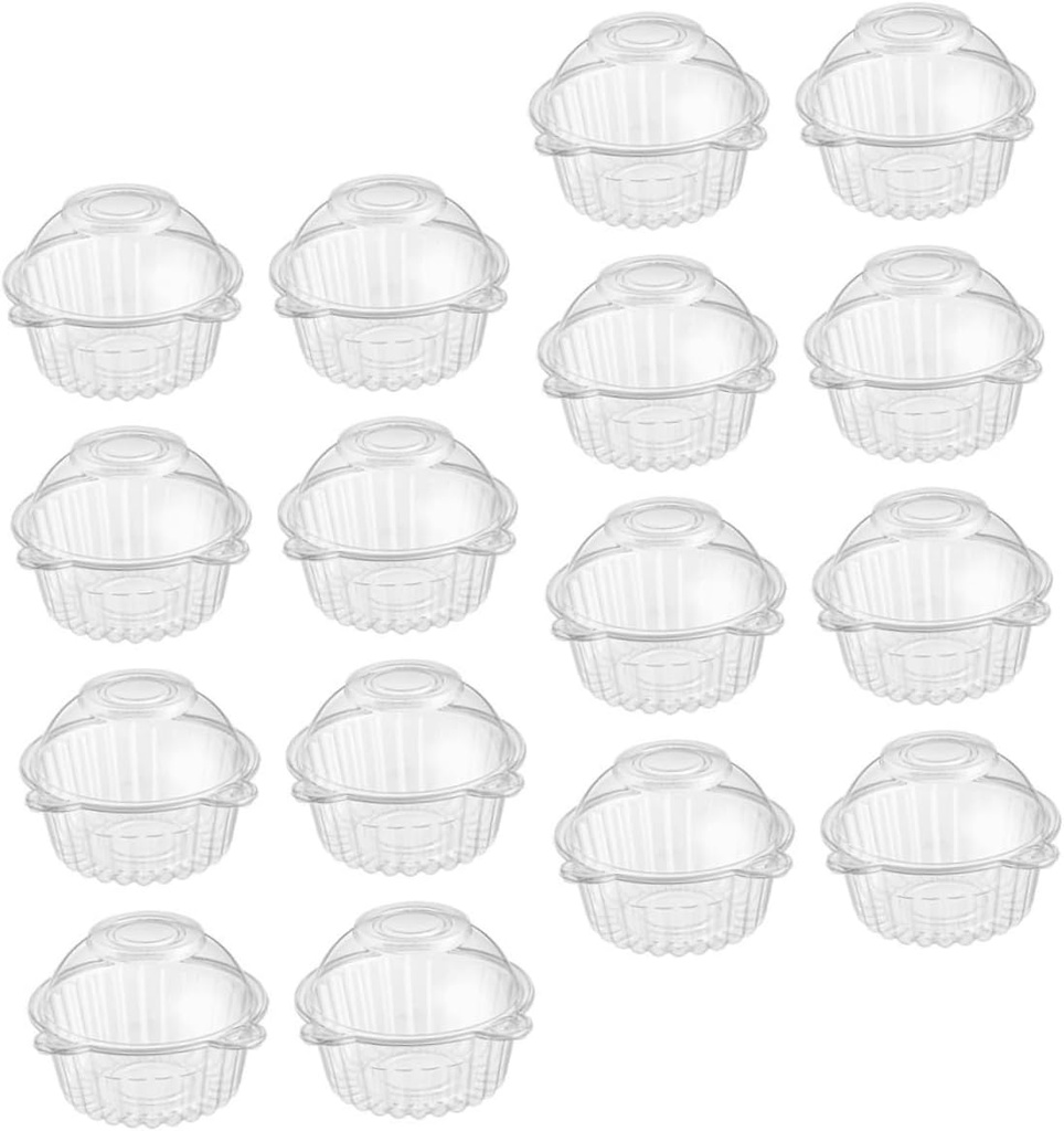 KICHOUSE 50pcs Transparent Portable Cake Storage Boxes Cake Carrier Containers for Desserts for Organizing and Transporting Baked Goods