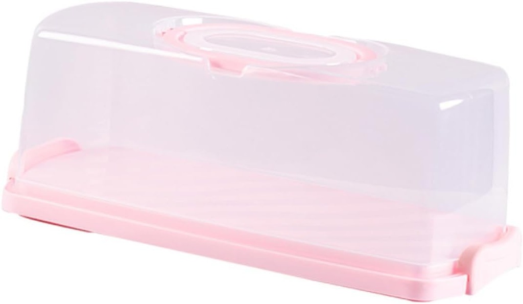 PartyKindom 1pc Portable Cake Box Handle Reusable Transparent Cake Carrier for Home Bakery and Dessert Shops for Holding Pastries and