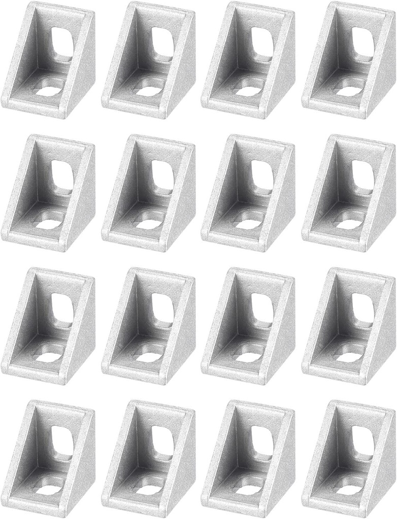 uxcell 16Pcs Inside Corner Bracket Gusset, 20x20x17mm 2020 Angle Connectors for 2020 Series Aluminum Extrusion Profile Silver