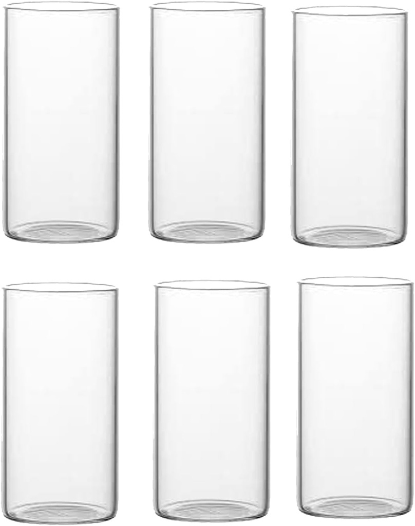 GoLab GOLAB Crystal Clear Sips: 300ML Borosilicate Glass Drinking Glasses - Set of 6