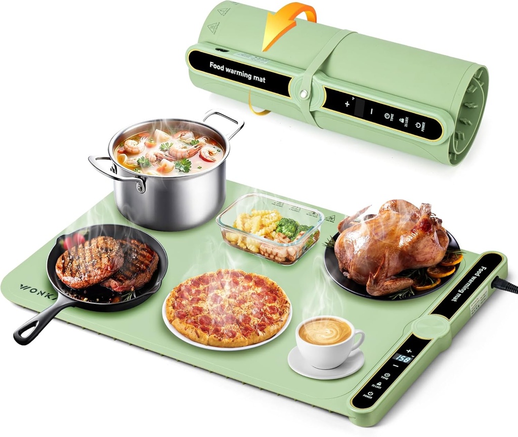 Warming Mat For Food, Food Warmer Mat with 9 Temps, Fast Heating Mat for Food, Heating Pad for Food, Electric Warming Mat for Food, Food Heating Mat for Countertop, Food Warming Mat, Food Warmer