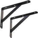 2 Pcs 8inch Tripod Triangle Shelf Brackets, Wall Mounted Shelf Supports Black,BT200