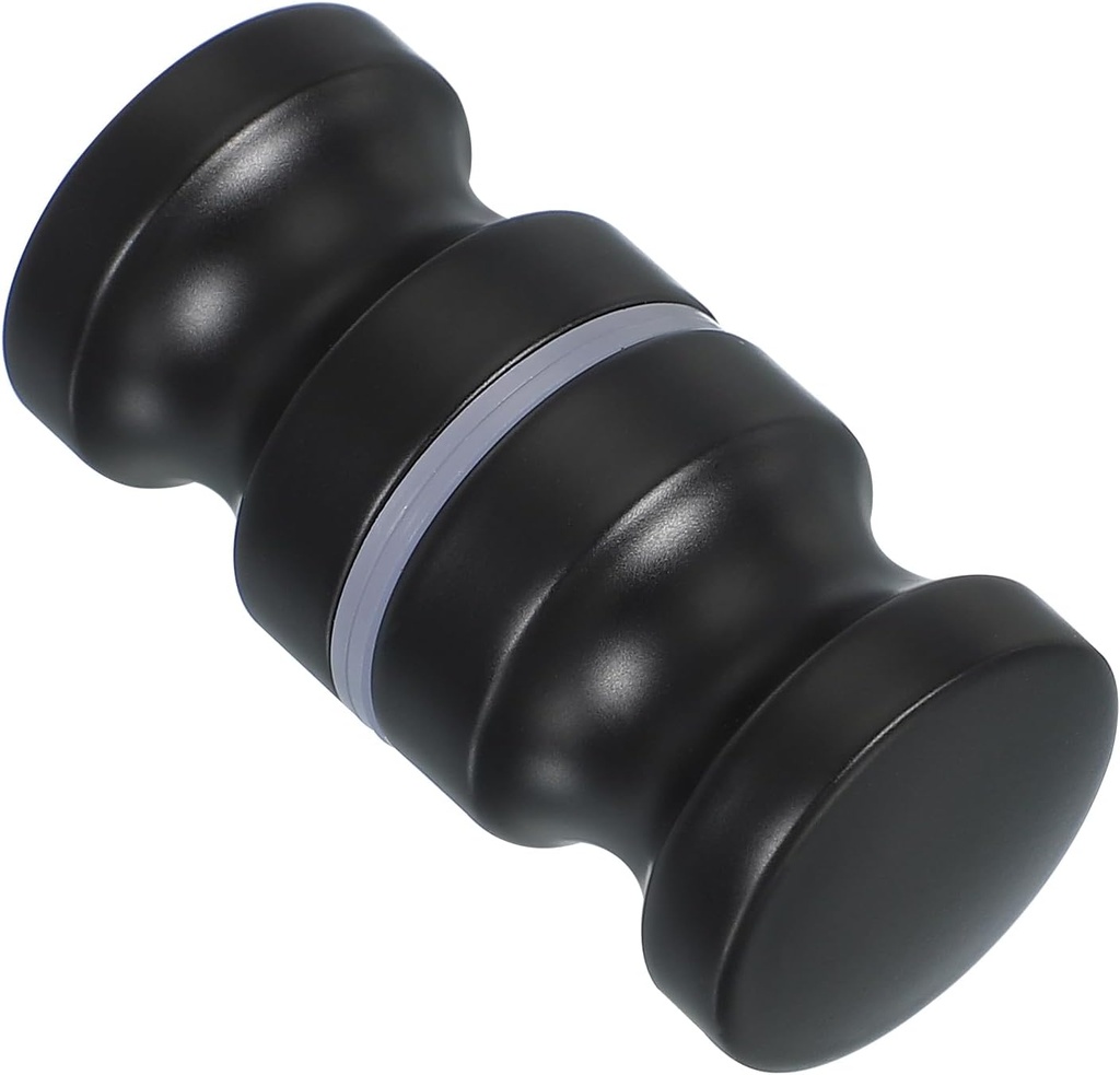PATIKIL Glass Shower Door Handle, Aluminum Alloy Back-to-Back Shower Door Knob Bathroom Sliding Shower Screen Round Pull Knob Hardware for Replacement Groove Glass Door, Black