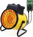 Portable Greenhouse Heater with Digital Thermostat, Overheat Protection, 1500W Radiant Electric Heater for Indoor Use, Garage, Grow Tent, RV, IPX4 Water Resistant, 1 Pack, Yellow