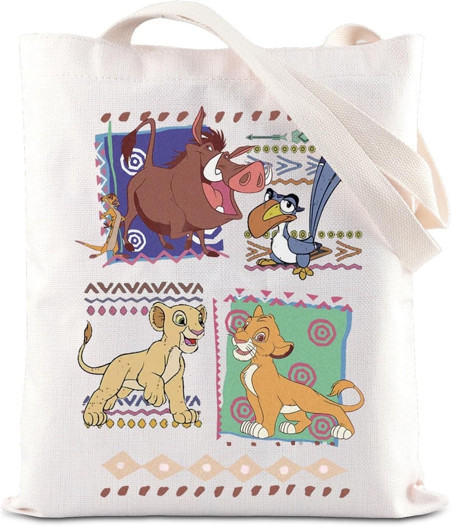 Cartoon Movie Tote Bag Magic Kingd*m Movie Inspired Gift Lion, Simba And Timon Fan Gifts