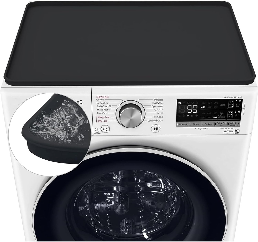Washer and Dryer Covers, 27“ x 27" Washer and Dryer Top Protector Non-slip Washing Machine Cover Silicone Rubber Mat Support Heat Washer Dryer Top Covers for Laundry Kitchen Home (1PC Black)