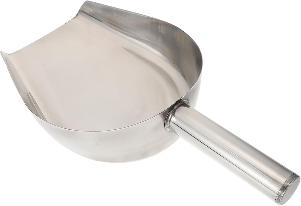 Cabilock 1Pc Stainless Steel Food Scoop Multi Functional Kitchen Scoop for Ice Flour and Sugar Reusable Shovel for Home and Commercial Use Easy to Clean