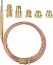 Gas Thermocouple,Universal Thermocouple, Gas Stove Replacement Kit Adaptors, 600mm / 23.6in Length, Metal for Stove for Heating Equipment for Gas Stove for Induction Cooker(1500mm) (600mm)