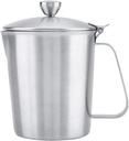 Stainless Steel Milk Frothing Pitcher, Large Stainless Steel Measuring Cup with Cover Milk Frothing Cup Coffee Cup Milk Pitcher for Iced Tea, Hot, Cold Water, Homemade Juice (500ML)