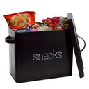 AuldHome Design Black Enamel Snack Bin; Modern Farmhouse Style Snack Container, Ideal for Single Serving Snacks