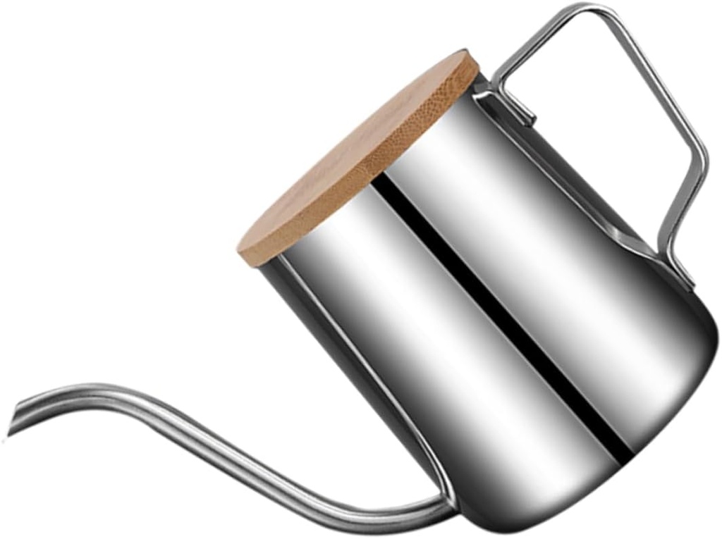 Unomor Lidded Narrow Spout Coffee Kettle Drip Pot Control for Water Tea and Coffee and Portable Brewing Tool