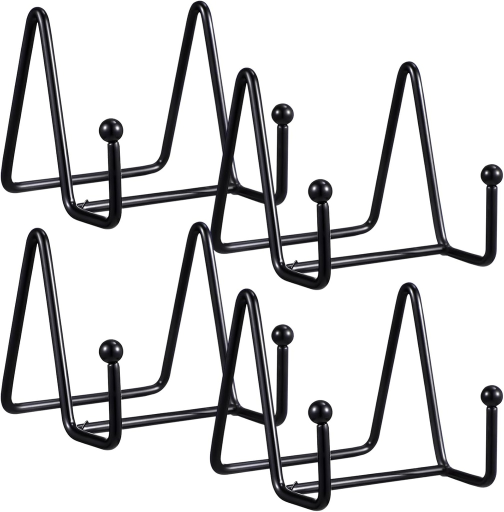 Vaguelly 4-Piece Plate Display Stand Set Metal Plate Holders for Dishes Photos and Books for Home Décor