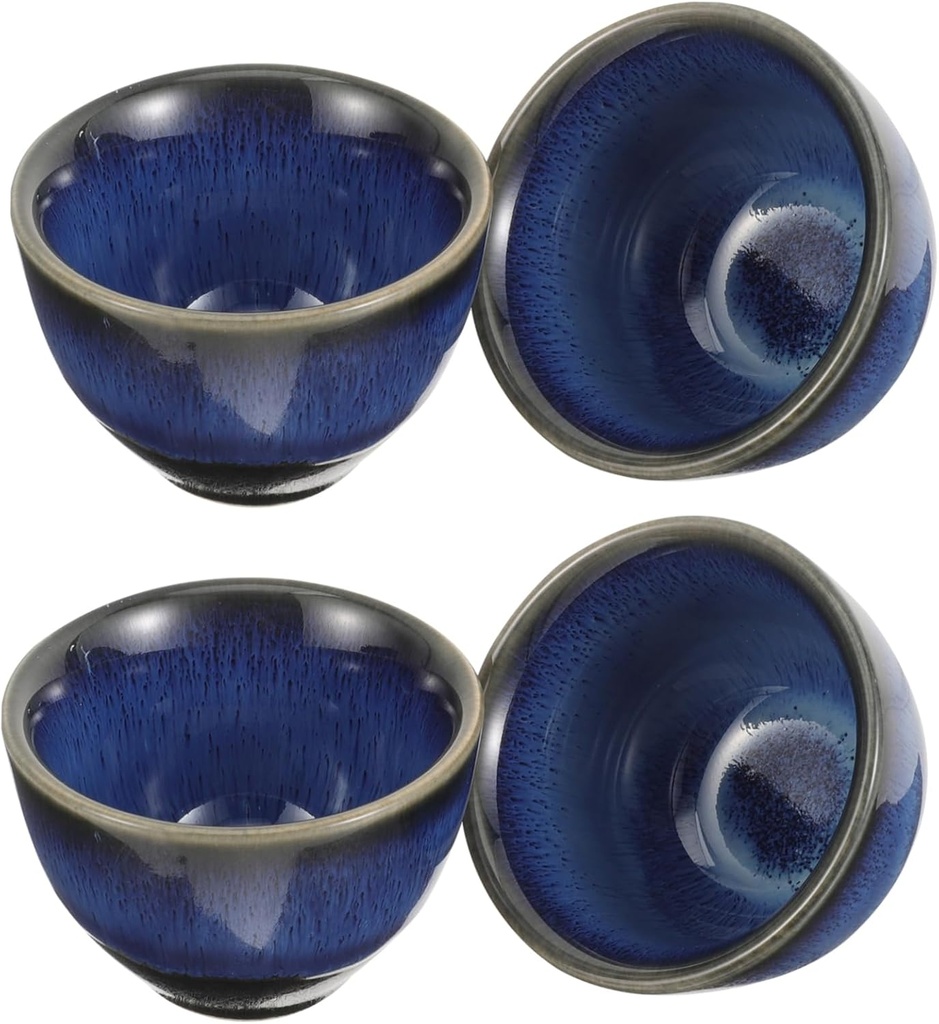 Cabilock 4pcs Vintage Decor Japanese Tea Cup Sake Bowl Ceramic Cups Unique Design