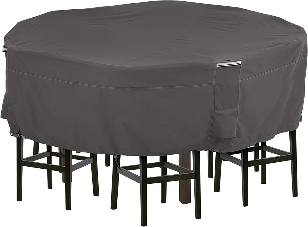 Classic Accessories Ravenna Water-Resistant 94 Inch Tall Round Patio Table & Chair Set Cover, Outdoor Table and Chair Cover