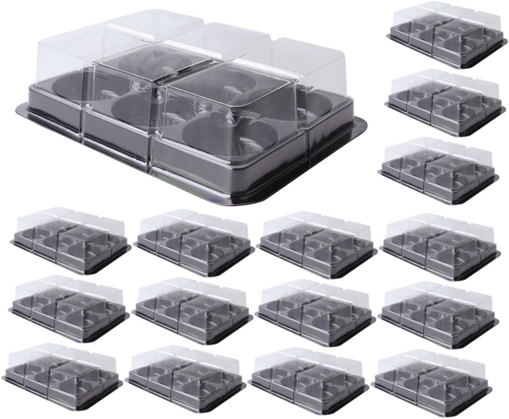 50pcs Moon Cake Boxes Dome Cupcake Containers for Pastry Packaging Mini Cake Holder for Events Parties and