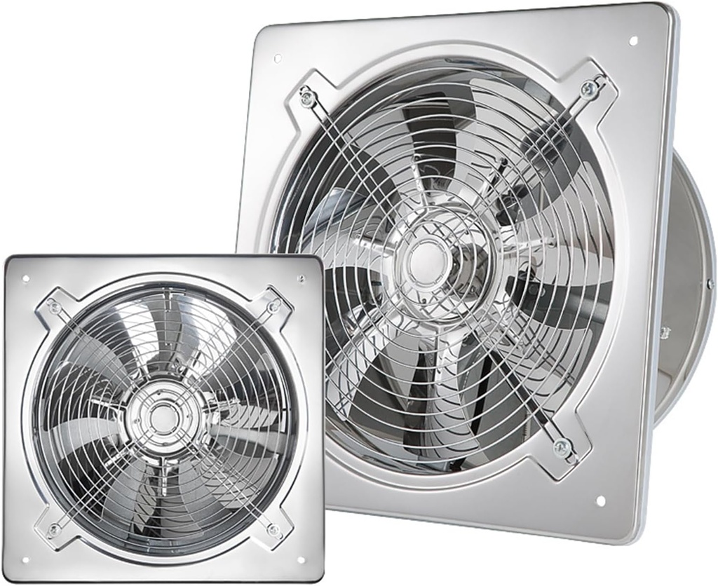 Kitchen Exhaust Fan Stainless Steel Ventilation Fan Low Noise 50db Extractor with Backdraft Damper for Home Bathroom Garage(Size:8in)